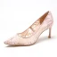 Schöne Rot Brautschuhe 2019 Spitze Pailletten 7 cm Stilettos Spitzschuh Durchbohrt Hochzeit Pumps