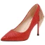 Charmant Rot Brautschuhe 2019 Pailletten Quaste 10 cm Stilettos Spitzschuh Hochzeit Pumps
