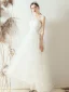 Simple Ivoire Robe De Mariée 2019 Princesse Noeud Bretelles Spaghetti Appliques Sans Manches Dos Nu Longue