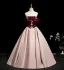 Elegant Burgundy Appliques Prom Dresses 2025 Ball Gown Off-The-Shoulder Sleeveless Backless Floor-Length / Long Prom Formal Dresses