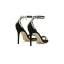 Mode Svarta Casual Sandaler Dam 2019 Läder Ankelband Rhinestone 10 cm Stilettklackar Peep Toe Högklackade