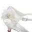 Elegante Ivory / Creme Perle Spitze Blumen Satin Brautschuhe 2021 3 cm Low Heel Stilettos Peeptoes Hochzeit Hochhackige