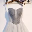 Hermoso Gris Vestidos de gala 2019 A-Line / Princess Spaghetti Straps Rebordear Lentejuelas Sin Mangas Sin Espalda Asimétrico Vestidos Formales