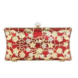 Chic Belle Rouge Pochette Perlage Faux Diamant Métal Soirée Accessorize 2019