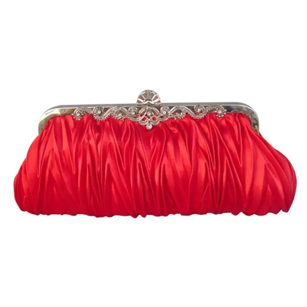 Klassieke Elegante Zilveren Handtassen Gestreept Kralen Rhinestone Velour Huwelijk Feest Accessoires 2019