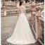 Chic / Beautiful Champagne Wedding Dresses 2019 A-Line / Princess Off-The-Shoulder Star Beading Lace Flower Short Sleeve Backless Floor-Length / Long