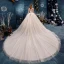 Schöne Champagner Brautkleider / Hochzeitskleider 2019 Ballkleid Rüschen Bandeau Perlenstickerei Ärmellos Rückenfreies Königliche Schleppe