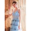 Charming Sky Blue Evening Dresses  2019 A-Line / Princess Spaghetti Straps Butterfly Appliques Sleeveless Backless Floor-Length / Long Formal Dresses