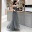 Modern / Fashion Grey Evening Dresses  2019 A-Line / Princess Spaghetti Straps Beading Sequins Sleeveless Backless Sweep Train Formal Dresses