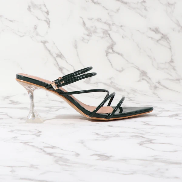 Sexy Dark Green Evening Party Womens Sandals 2021 7 cm Stiletto Heels High Heels Open / Peep Toe Sandals