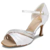 Modern / Fashion Bronze Prom Rhinestone Latin Dance Shoes 2021 7 cm Stiletto Heels Open / Peep Toe Womens Sandals High Heels