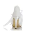 Eleganta Elfenben Satin Brudskor 2021 Rosett Pärla Spets Blomma 8 cm Stilettklackar Spetsiga Bröllop Pumps Högklackade
