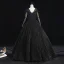 Classy Black Prom Dresses 2019 A-Line / Princess Scoop Neck Beading Crystal Pearl Rhinestone Lace Flower Short Sleeve Backless Floor-Length / Long Formal Dresses