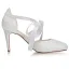 Elegant Ivory Satin Lace Wedding Shoes 2021 Bow 8 cm Stiletto Heels Pointed Toe Wedding High Heels
