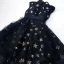 Style Chinois Noire Robe De Fete 2018 Robe Boule Paillettes Étoile Col Haut Sans Manches Courte Robe De Ceremonie