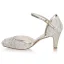 Mode Champagne En Dentelle Chaussure De Mariée 2021 Satin 6 cm Talons Aiguilles À Bout Rond Mariage Talons Hauts