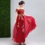 Fée Des Fleurs Rouge Robe De Bal 2019 Princesse De l'épaule Faux Diamant En Dentelle Appliques Manches Courtes Dos Nu Longue Robe De Ceremonie