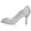Scintillantes Argenté Glitter Chaussure De Mariée 2021 8 cm Mariage Talons Aiguilles Peep Toes / Bout Ouvert Talons Hauts