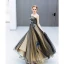 Chic / Beautiful Black Evening Dresses  2019 A-Line / Princess Strapless Beading Appliques Sleeveless Backless Floor-Length / Long Formal Dresses