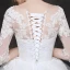 Classy White Pregnant Wedding Dresses 2019 Ball Gown Scoop Neck Appliques Lace 1/2 Sleeves Backless Floor-Length / Long