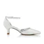 Enkla Elfenben Satin Brudskor 2021 Rhinestone Ankelband 5 cm Stilettklackar Spetsiga Bröllop Sandaler Högklackade