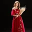 Chic / Beautiful Grey Evening Dresses  2019 A-Line / Princess Off-The-Shoulder Lace Flower Bow Short Sleeve Backless Floor-Length / Long Formal Dresses