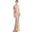 Charmant Champagne Robe De Soirée 2019 Trompette / Sirène Col Haut Fait main Perlage Cristal Sans Manches Longue Robe De Ceremonie