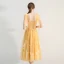 Chic / Belle Jaune de retour Robe De Graduation 2019 Princesse Encolure Carrée En Dentelle Fleur Sans Manches Dos Nu Thé Longueur Robe De Ceremonie