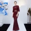 Scintillantes Couleur Unie Champagne Robe De Soirée 2019 Trompette / Sirène Encolure Dégagée Paillettes Ceinture 3/4 Manches Longue Robe De Ceremonie