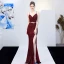 Sparkly Solid Color Dark Green Evening Dresses  2019 Trumpet / Mermaid Spaghetti Straps Sequins Sash Sleeveless Backless Split Front Floor-Length / Long Formal Dresses