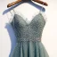 Chic / Beautiful Green Evening Dresses  2019 A-Line / Princess Spaghetti Straps Beading Sequins Rhinestone Sleeveless Backless Floor-Length / Long Formal Dresses