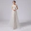 Modern / Fashion Ivory Wedding Dresses 2021 A-Line / Princess Beading Pearl Sequins Lace Flower Deep V-Neck Sleeveless Backless Sweep Train Wedding