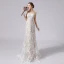 Charming Champagne Wedding Dresses 2021 Trumpet / Mermaid Spaghetti Straps Beading Sequins Lace Flower Sleeveless Backless Court Train Wedding