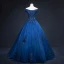 Vintage / Retro Navy Blue Prom Dresses 2019 A-Line / Princess Off-The-Shoulder Beading Crystal Lace Flower Sleeveless Backless Floor-Length / Long Formal Dresses