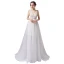 Schlicht Champagner Brautkleider / Hochzeitskleider 2021 A Linie V-Ausschnitt Ärmellos Rückenfreies Spitze Blumen Sweep / Pinsel Zug Hochzeit