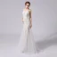 Charmant Champagner Brautkleider / Hochzeitskleider 2021 Meerjungfrau Spaghettiträger Perlenstickerei Spitze Blumen Ärmellos Rückenfreies Sweep / Pinsel Zug Hochzeit