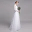Modest / Simple White Beach Wedding Dresses 2019 A-Line / Princess Scoop Neck Pearl Lace Flower 3/4 Sleeve Floor-Length / Long
