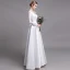 Classique Blanche Plage Robe De Mariée 2019 Princesse V-Cou En Dentelle Fleur Manches Longues Dos Nu Longue