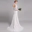 Charmant Champagne Plage Robe De Mariée 2019 Trompette / Sirène Bretelles Spaghetti En Dentelle Fleur Sans Manches Dos Nu Train De Balayage