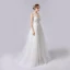 Elegant Ivory Glitter Wedding Dresses 2021 A-Line / Princess Beading V-Neck Sleeveless Backless Sweep Train Wedding