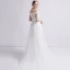 Edles Weiß Brautkleider / Hochzeitskleider 2019 A Linie Off Shoulder Perle Spitze Blumen Ärmellos Rückenfreies Sweep / Pinsel Zug