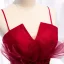 Charmant Bordeaux Robe De Soirée 2019 Princesse Bretelles Spaghetti Cristal En Dentelle Fleur Faux Diamant Sans Manches Dos Nu Longue Robe De Ceremonie