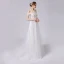 Charmant Ivoire Robe De Mariée 2021 Princesse De l'épaule Paillettes En Dentelle Fleur Sans Manches Dos Nu Train De Balayage Mariage