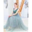 Chic / Beautiful Jade Green Evening Dresses  2019 A-Line / Princess Suede V-Neck Rhinestone Sleeveless Backless Floor-Length / Long Formal Dresses