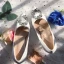 Piękne Kość Słoniowa Buty Ślubne 2019 Rhinestone 7 cm Szpilki Szpiczaste Ślub Czółenka