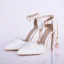 Chic / Beautiful White Wedding Shoes 2019 Pearl Ankle Strap Appliques 9 cm Pointed Toe Stiletto Heels Wedding High Heels