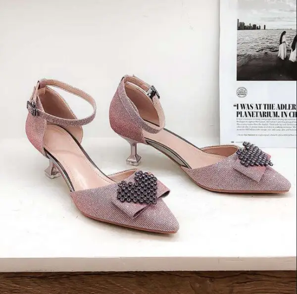 Abordable Noire Soirée Chaussures Femmes 2019 Faux Diamant 5 cm Talons Aiguilles À Bout Pointu Talons Hauts