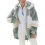 Fashion Fall Winter Street Wear Khaki Patchwork Plush Hooded Coats & Jackets 2021 Long Sleeve Women Tops