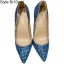 Sparkly Ocean Blue Sequins Cocktail Party Evening Party Pumps 2021 12 cm Stiletto Heels Pointed Toe Pumps High Heels