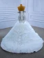 Luxury / Gorgeous High-end White Beading Rhinestone Cascading Ruffles Wedding Dresses 2021 Trumpet / Mermaid Off-The-Shoulder Sleeveless Backless Chapel Train Wedding